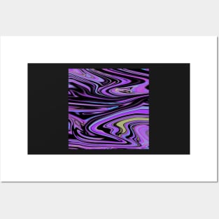 Swirls- Purple Blue Yellow Posters and Art